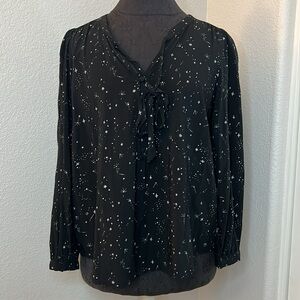 Levi’s Constellation Night Sky Viscose Long Sleeve Blouse Size Large